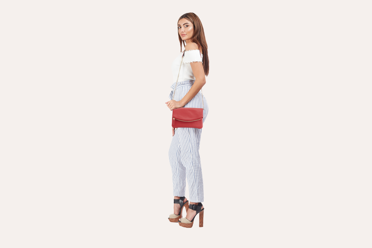 High Class Leather Flap Clutch