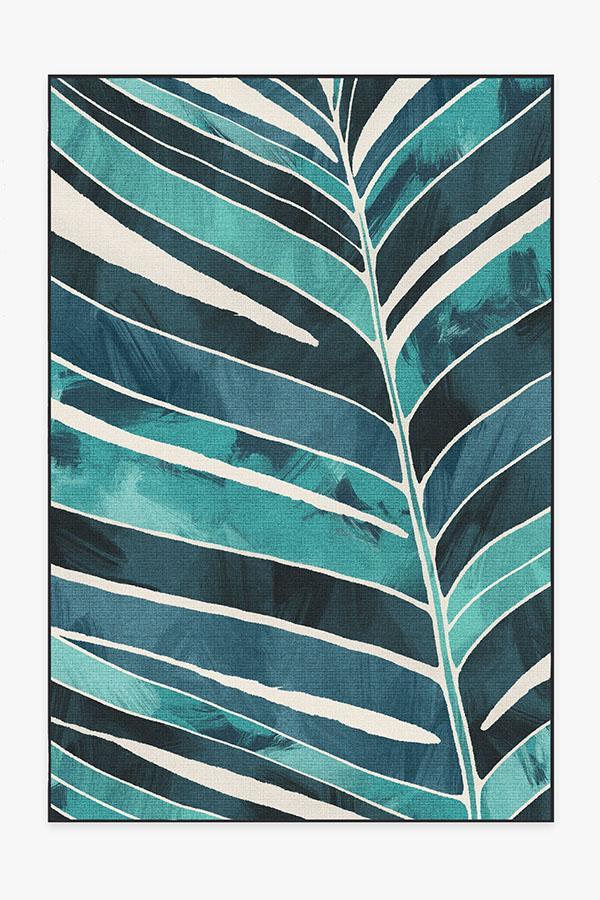 Washable Outdoor Ombra Teal Rug