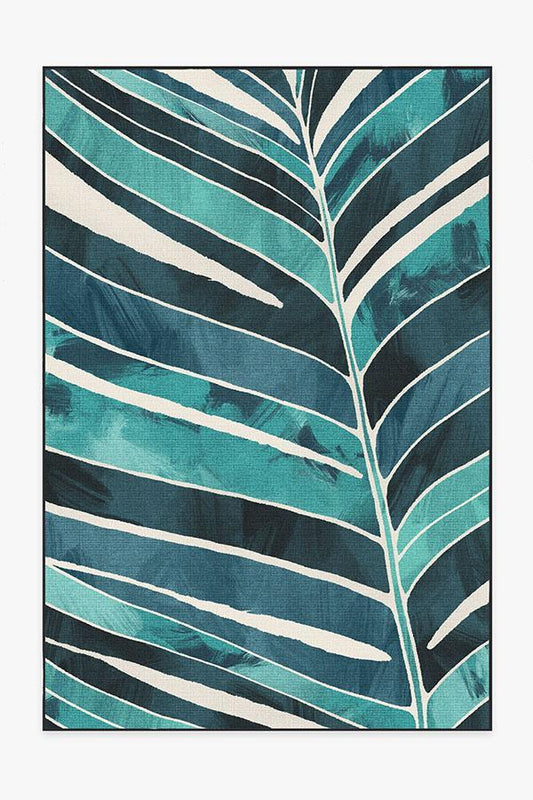 Washable Outdoor Ombra Teal Rug